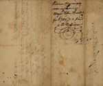 William Alexanders order in favor of Major John Bradstreet paid to B. Robinson, 1755