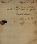 Thomas Walker to Unknown Person, May 8, 1760 by Thomas Walker