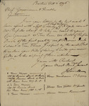 John Lowell to Gouverneur Kemble, October 3, 1796 by John Lowell
