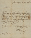 Bartholomew Corvaisier to John Kean, April 22, 1794 by Bartholomew Corvaisier