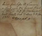 Branch Bank of United States, New York to Susan Ursin Niemcewicz, January 23, 1802