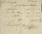 Receipt, Julian Niemcewicz Account with Barber & Wilber, December 9, 1805 by Julian U. Niemcewicz