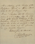 Extract from the minutes of the Presbyterian Church in Cedar Street to Anthony Day, January 22, 1817