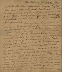 Jacob Morris to Lewis Morris, October 20, 1821 by Jacob Morris